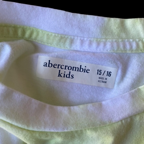 ABERCROMBIE & FITCH BOYS TSHIRT PATTERN PRINT LIME GREEN & WHITE 15/16 NWOT - Picture 15 of 15